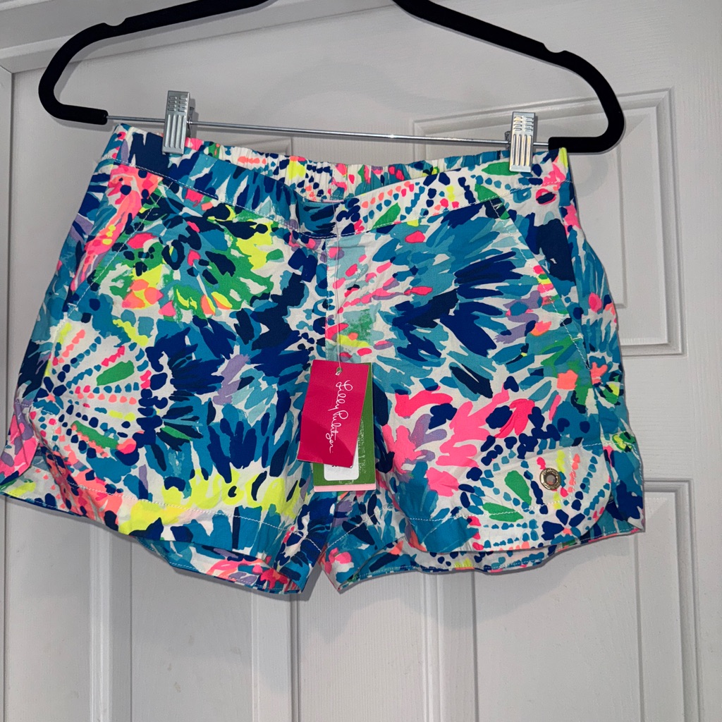 Lilly Pulitzer Ocean View Board Short Women Color: Dive In Sz Xs